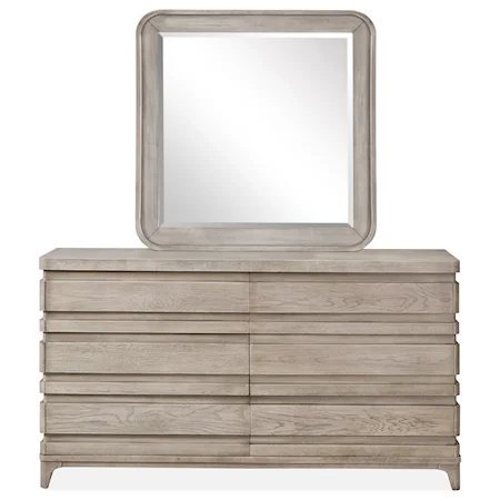 Double Drawer Dresser and Mirror Set